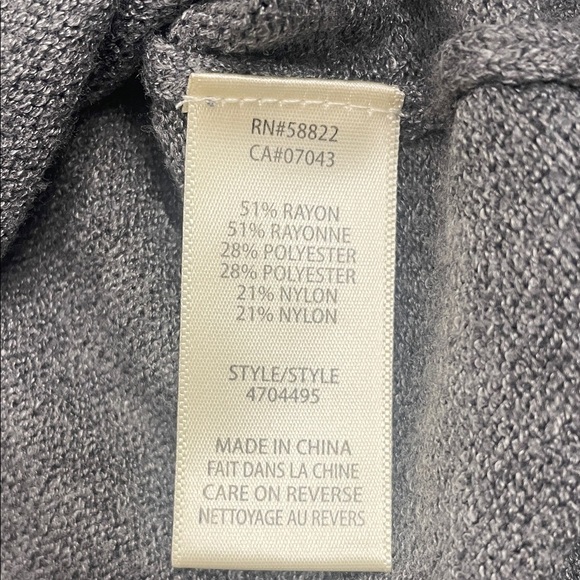 Max Studio Charcoal Grey Mockneck Sweater Vest Cap Sleeves OS Relaxed Fit Sz S - Picture 12 of 12